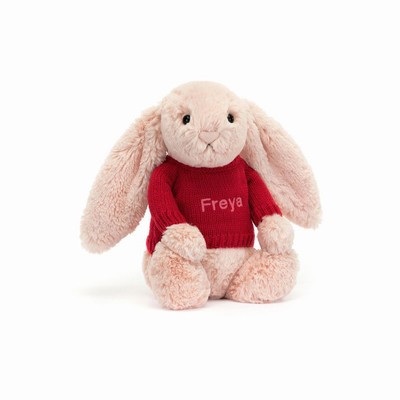 Jellycat Bashful Blush Konijn with Red Jumper | OC2845690